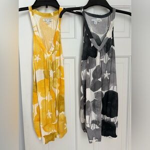 American Eagle Bundle (2) Tank tops one black/white & one yellow/white XS